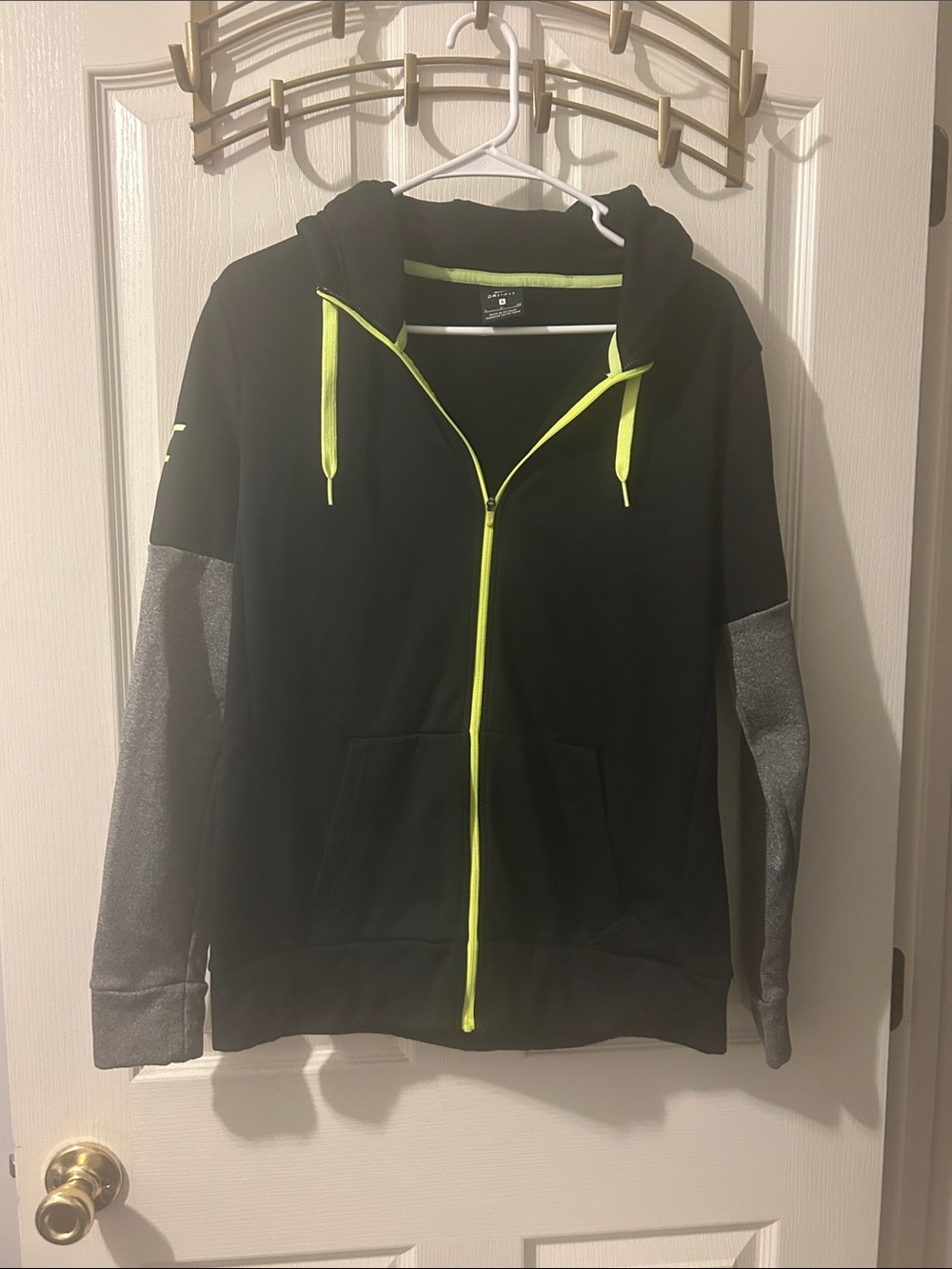 Nike Black Dri-FIT Jacket with Neon Green Trim